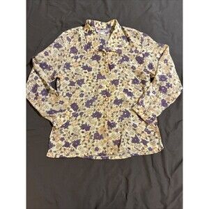 Vintage Floral Button Down Long Sleeve Women’s Sz Small Mod-era Vibrant 60s